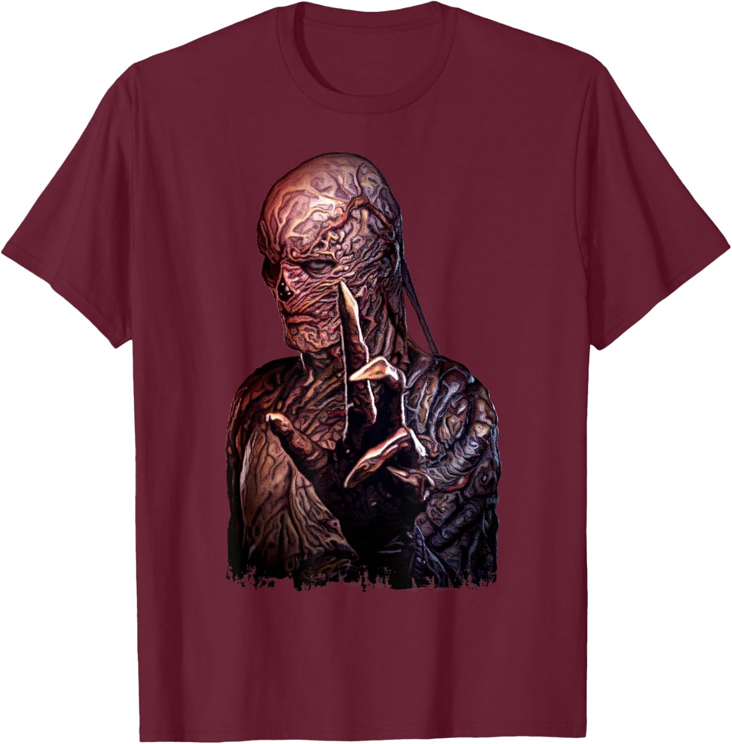 Stranger Things 4 Vecna Hand Reaching Portrait T-Shirt - T-Shirt | Maroon