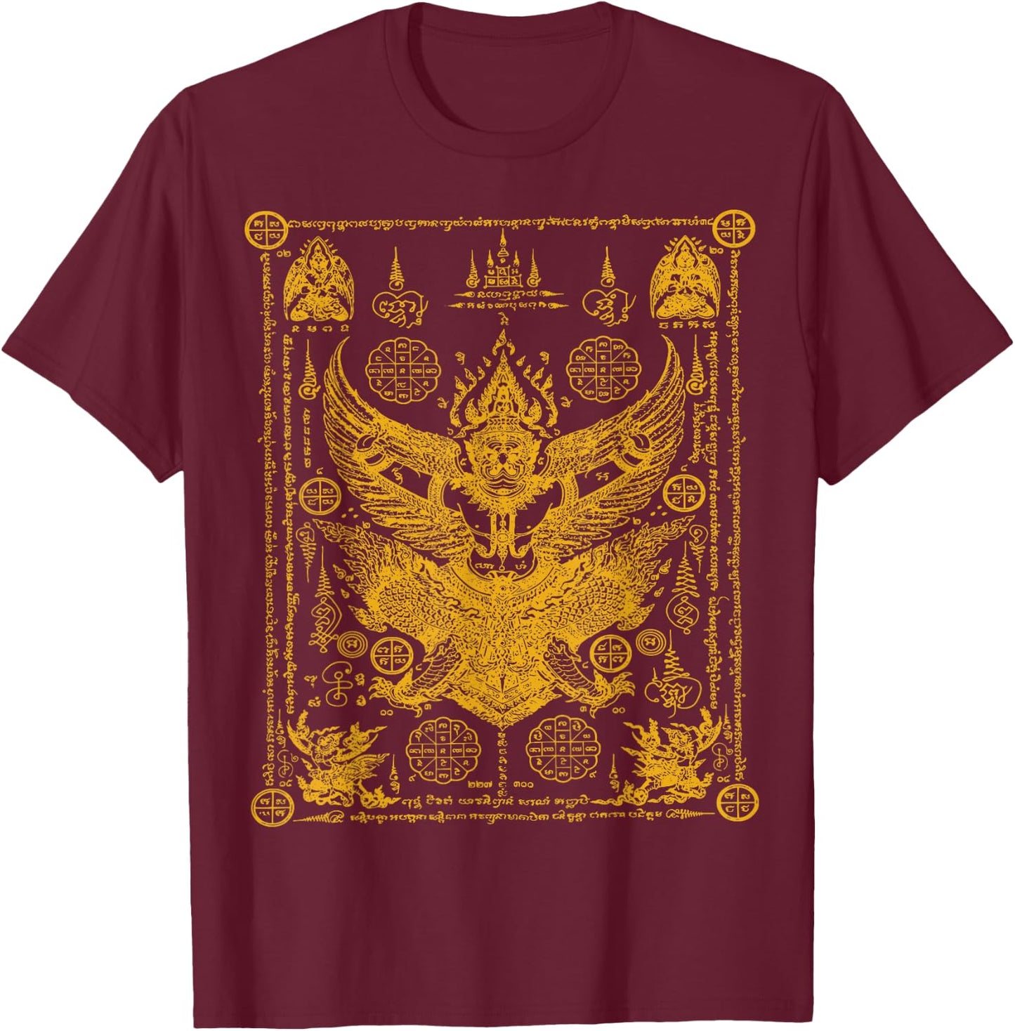 Thailand Sak Yant Tattoo Magical Thai Tattoos Thailand Gift T-Shirt - T-Shirt | Maroon
