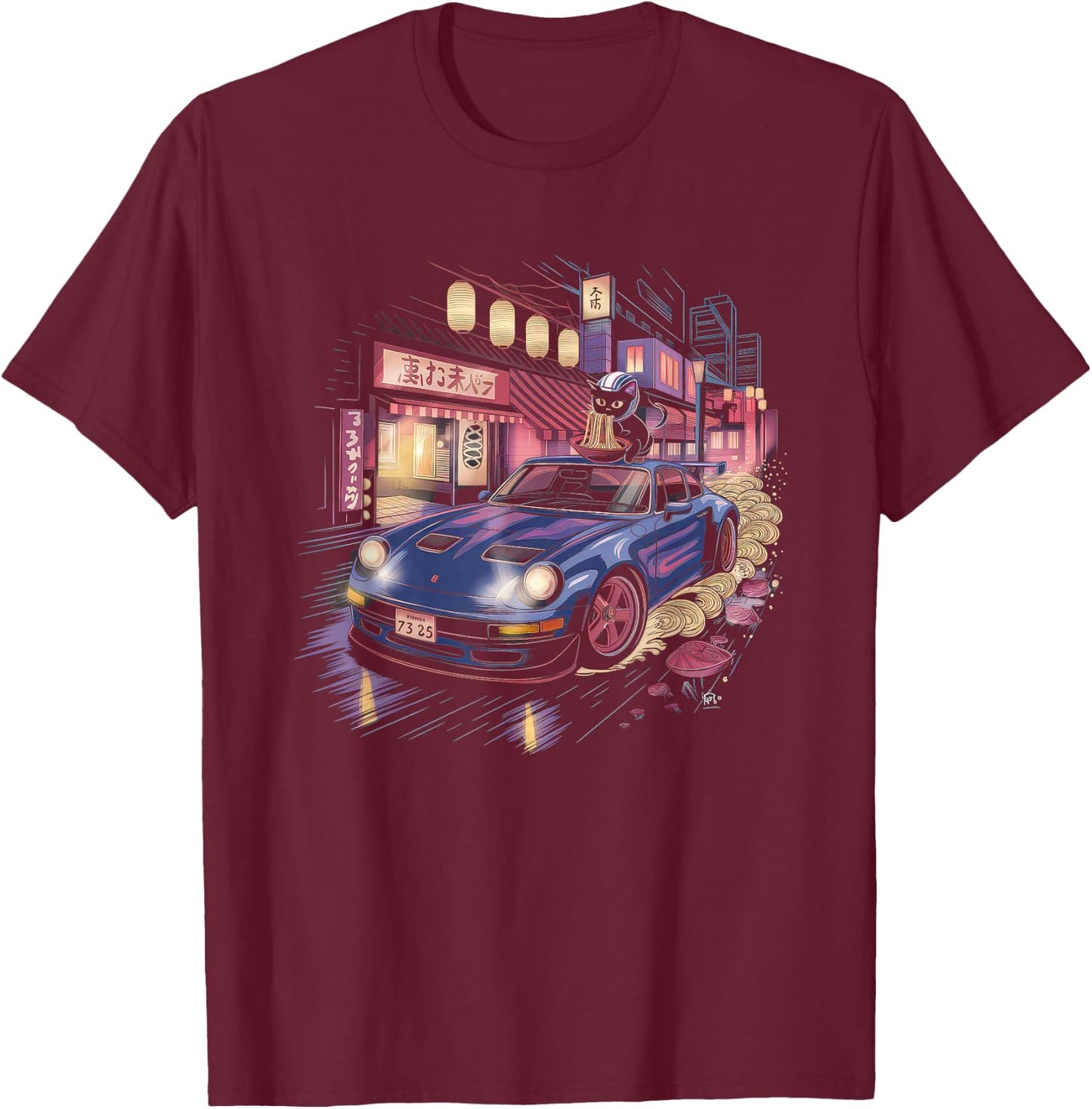 Japanese Car Men JDM Japan Street Racing Streetwear T-Shirt - T-Shirt | Maroon
