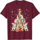 Wolfs Tree Christmas Sweater Xmas Pet Animal Wolf Lover Gift T-Shirt - T-Shirt | Maroon