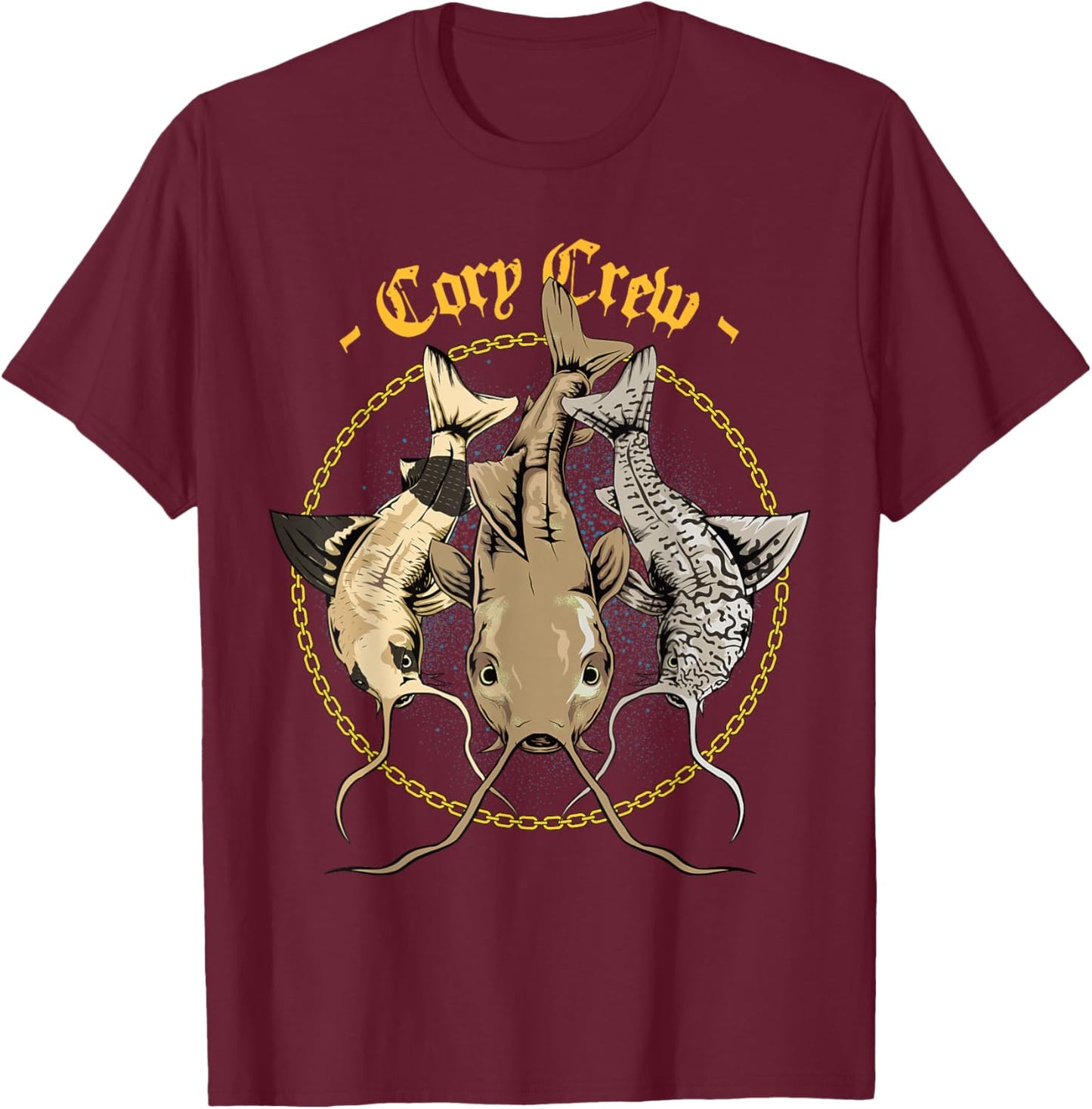 Corydora Catfish - "Cory Crew" T-Shirt - T-Shirt | Maroon