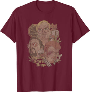 Trailer Park Boys Vintage Distressed Illustration TV Show T-Shirt - T-Shirt | Maroon