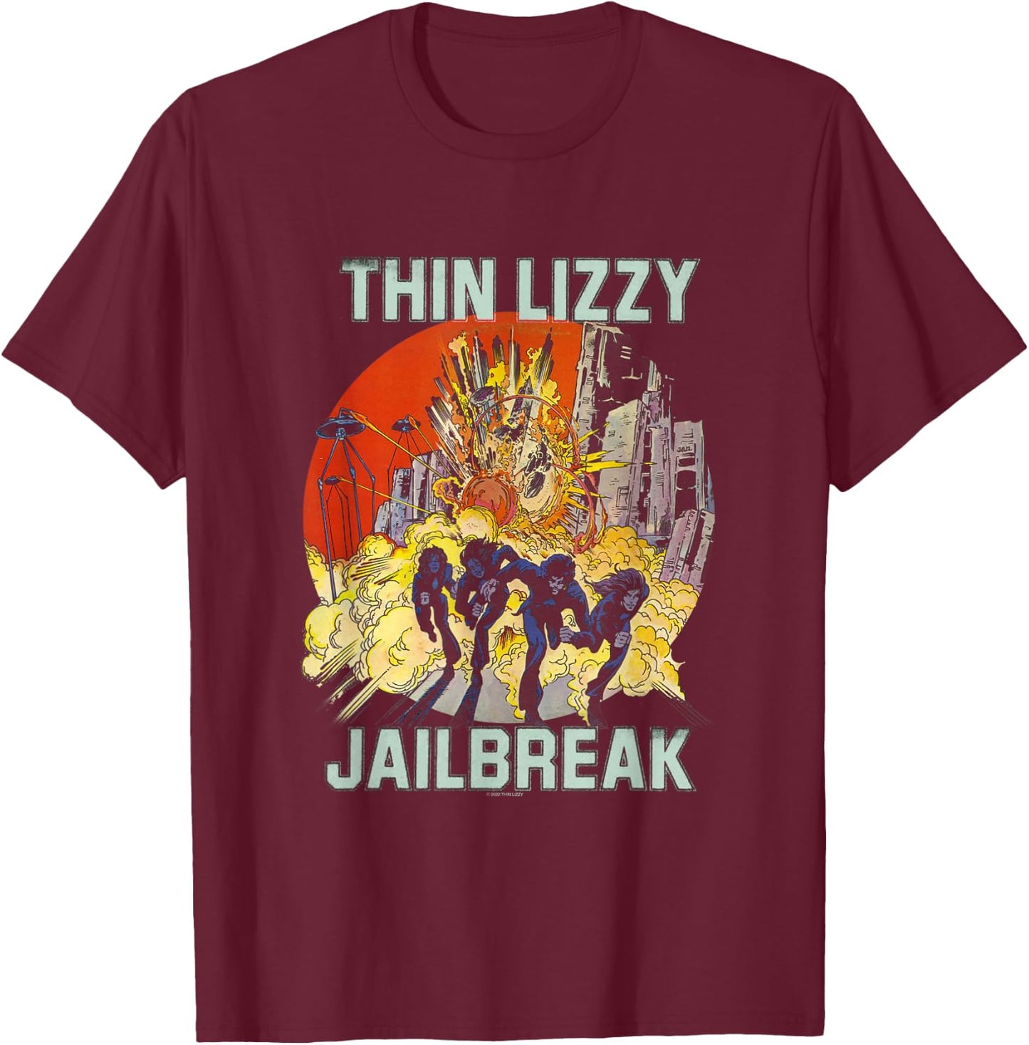 Thin Lizzy - Jailbreak Explosion Black T-Shirt - T-Shirt | Maroon