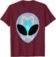 Alien Head Design Colorful Alien Rave Believe UFO T-Shirt - T-Shirt | Maroon