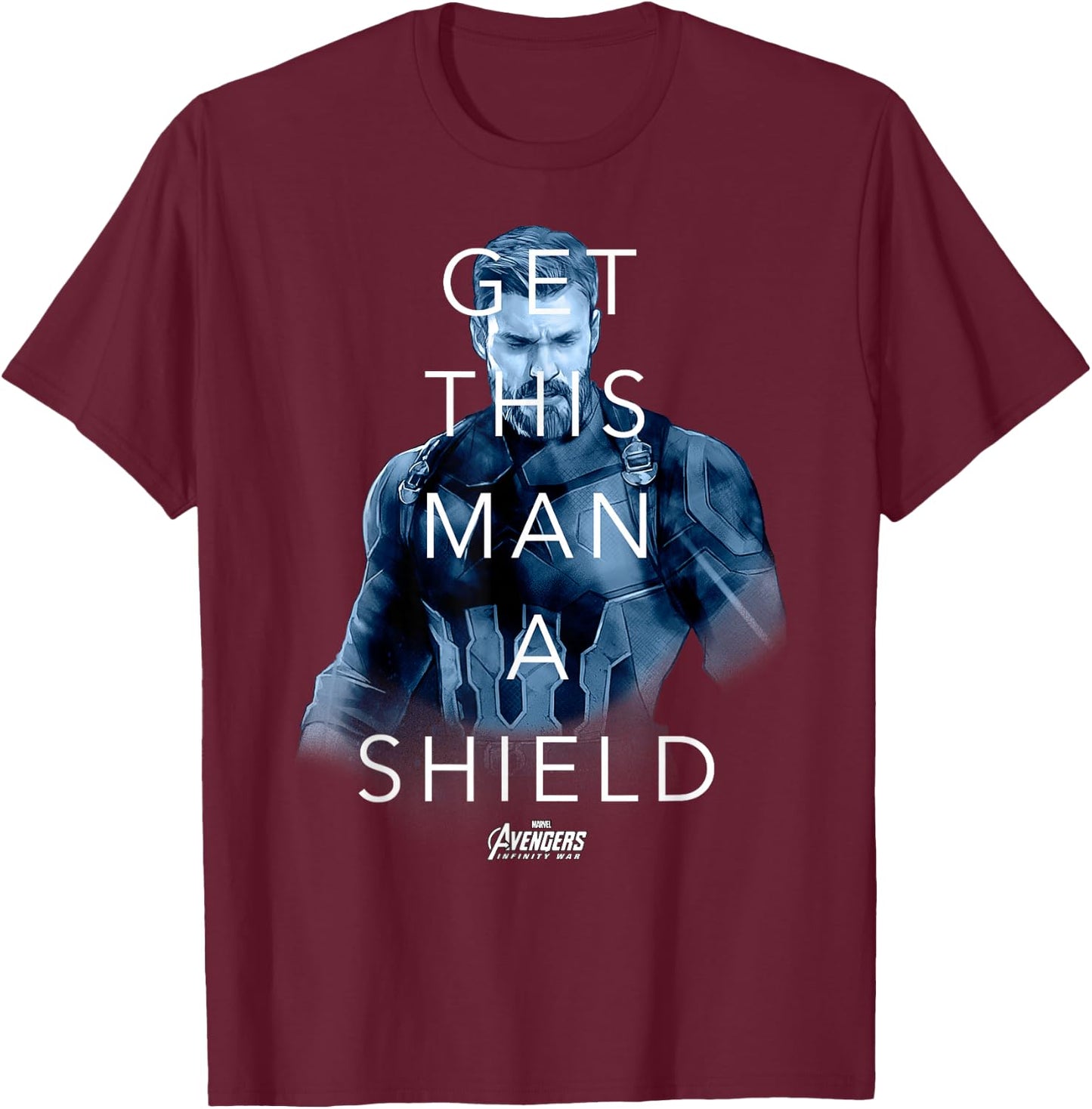 Marvel Infinity War Get Captain A Shield Graphic T-Shirt - T-Shirt | Maroon