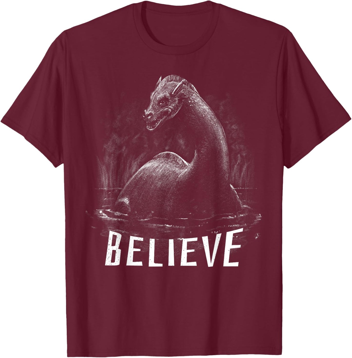 Loch Ness Monster. Nessi. Believe. T-Shirt - T-Shirt | Maroon