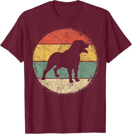 Circular Retro Rottweiler Owner Gift Rottie Dad Rott Mom T-Shirt - T-Shirt | Maroon