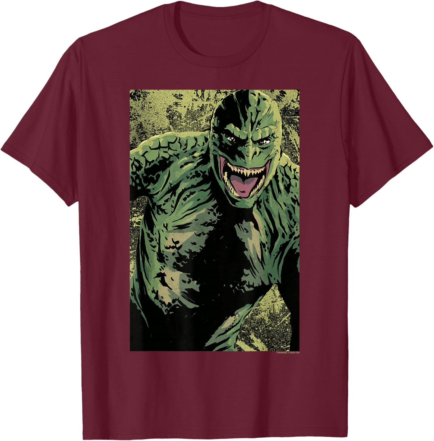 Marvel Spider-Man No Way Home Lizard Stylized Portrait T-Shirt - T-Shirt | Maroon