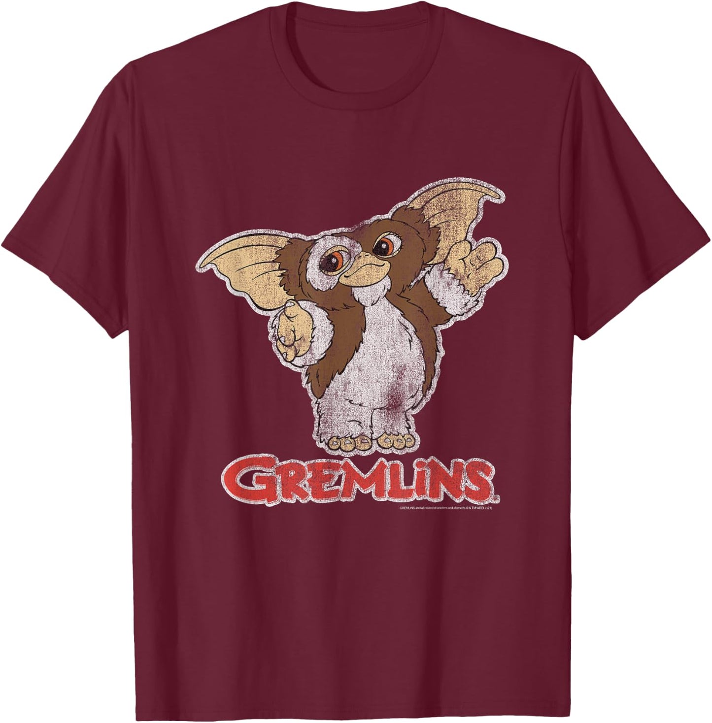 Gremlins Gizmo and Logo T-Shirt - T-Shirt | Maroon