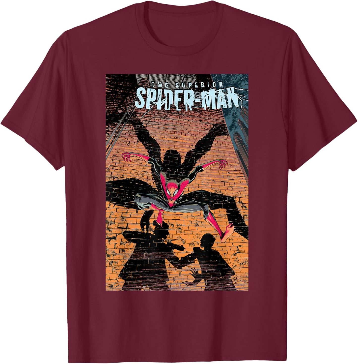 Marvel Superior Spider-Man Feat. Doctor Strange Comic Cover T-Shirt - T-Shirt | Maroon