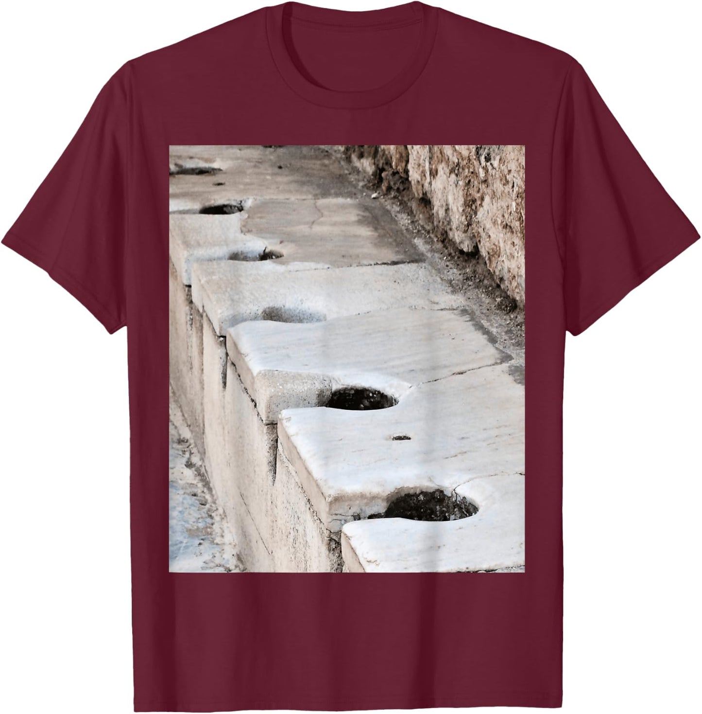 Latriana, Ancient Roman Lavatory In Ephesus Turkiye T-Shirt - T-Shirt | Maroon