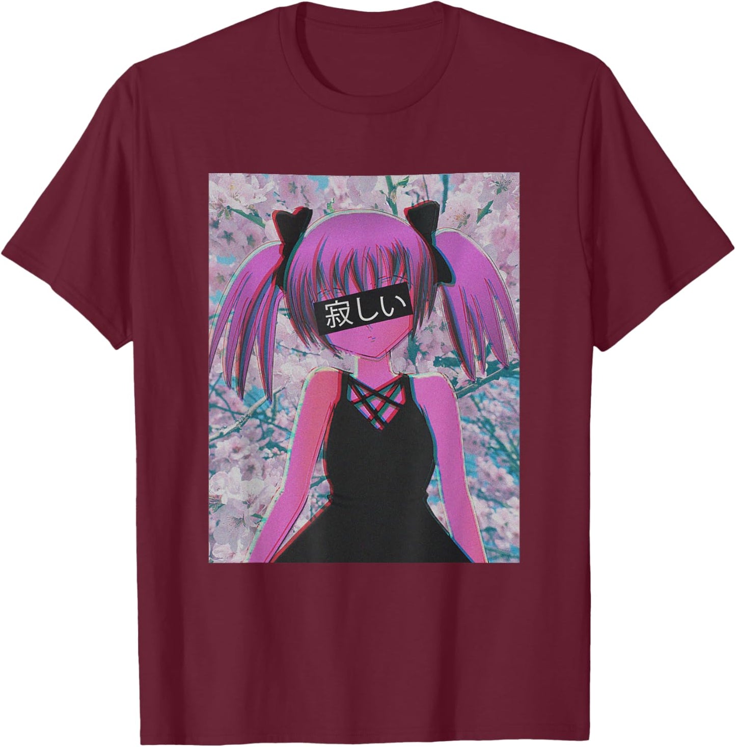 Anime Phonk Art Vaporwave Japan Lovers T-Shirt - T-Shirt | Maroon