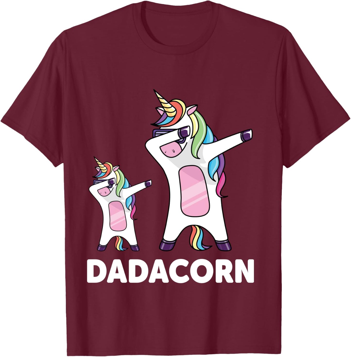 Dadacorn Dabbing Unicorn T-Shirt - T-Shirt | Maroon