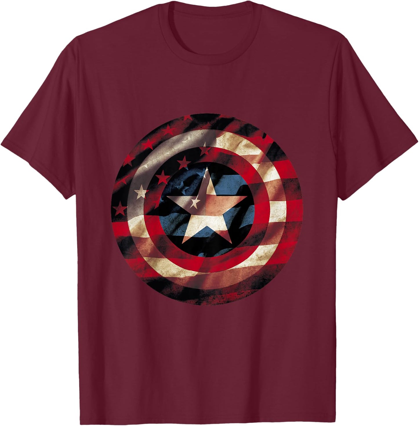 Kids Marvel Captain America Shield Flag Kids Graphic T-Shirt - T-Shirt | Maroon
