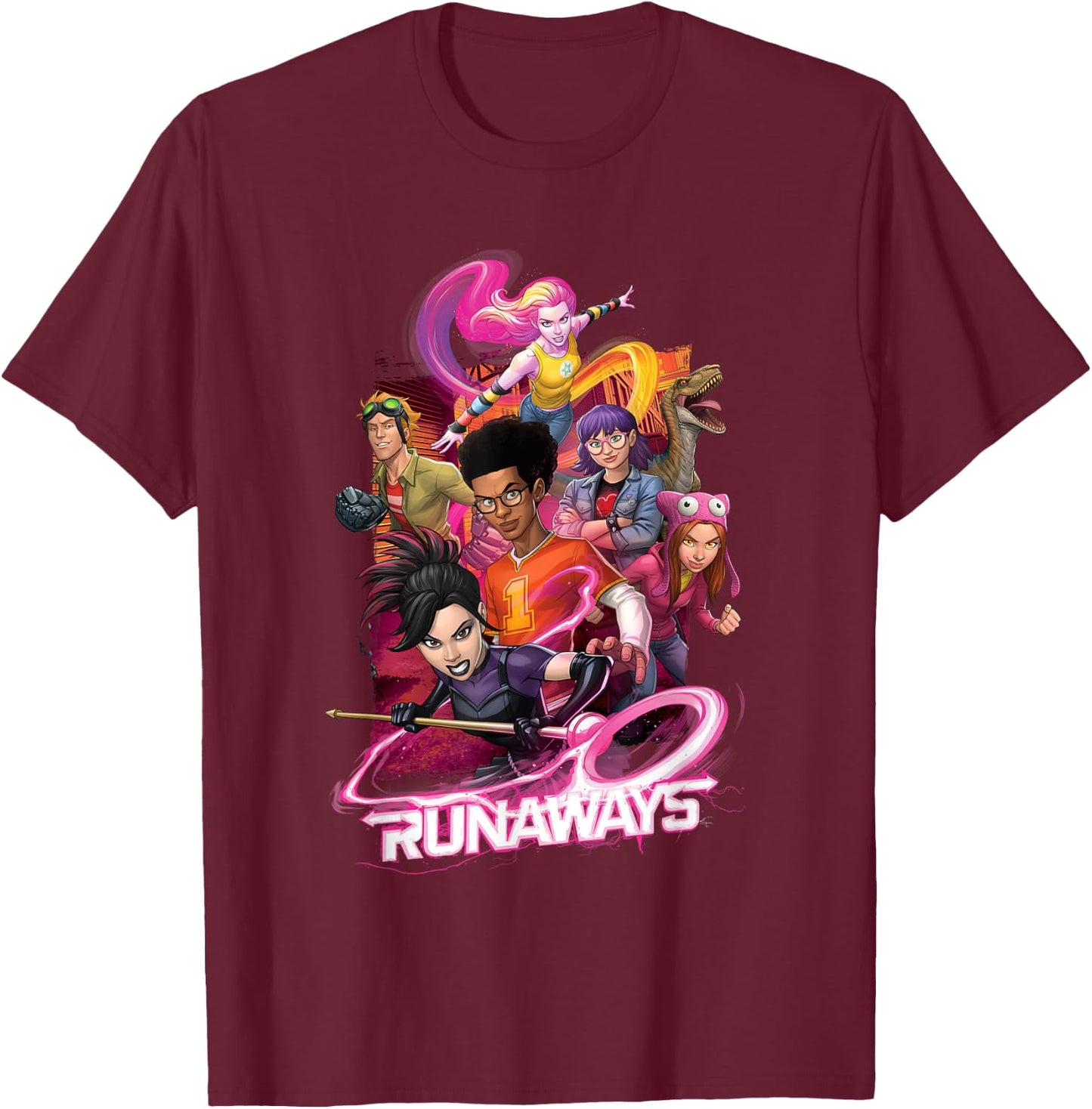 Marvel Meet the Runaways T-Shirt - T-Shirt | Maroon