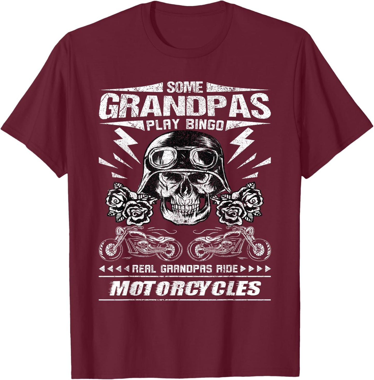 Real Grandpas Ride Motorcycles T-Shirt - T-Shirt | Maroon