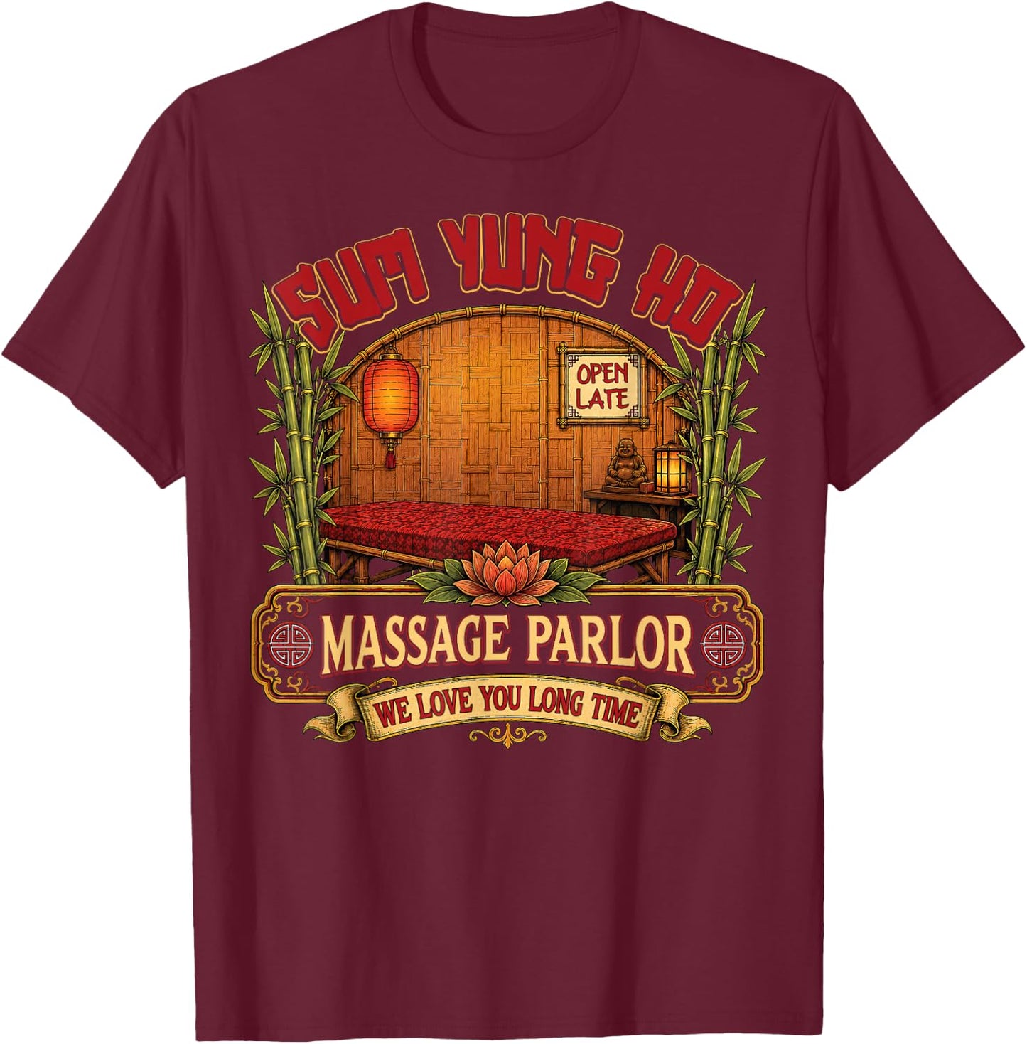 Funny Adult Humor Sum Yung Ho Innuendo Joke Gag Gifts T-Shirt - T-Shirt | Maroon