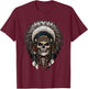 skull Chief Indian Tribal Headdre gifts for lover Indigenous T-Shirt - T-Shirt | Maroon