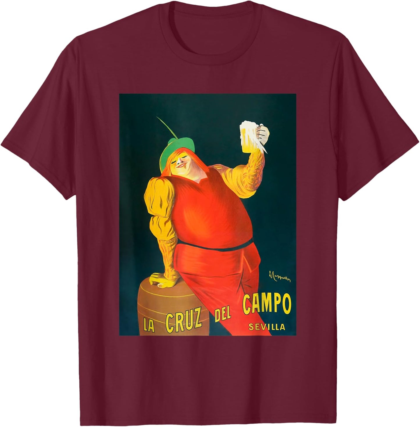 La Cruz del Campo beers 1906 Sevilla Beer Drinker T-Shirt - T-Shirt | Maroon