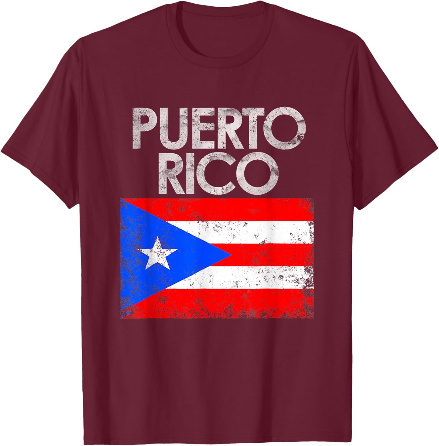 Vintage Puerto Rico Puerto Rican Flag Pride Small T-Shirt - T-Shirt | Maroon