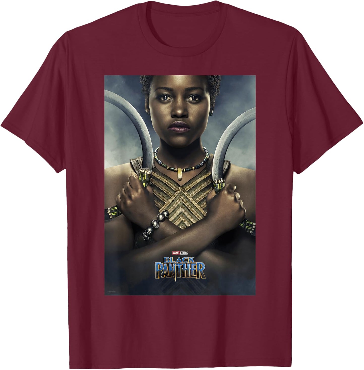 Marvel Black Panther Avengers Nakia Poster Graphic T-Shirt - T-Shirt | Maroon