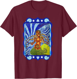 Yemaya: Mother of The Children of The Sea (Goddess) T-Shirt - T-Shirt | Maroon