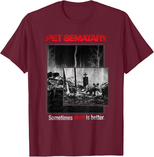 Pet Semetary Cat Poster T-Shirt - T-Shirt | Maroon