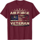 Veteran US Air Force - American Betsy Ross Flag T-Shirt - T-Shirt | Maroon