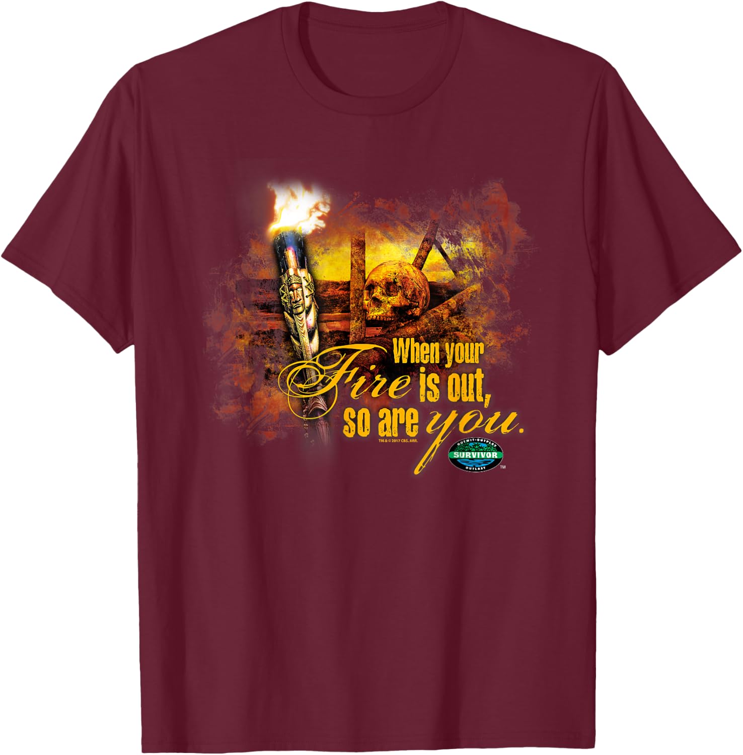 Survivor Fires Out T-Shirt - T-Shirt | Maroon