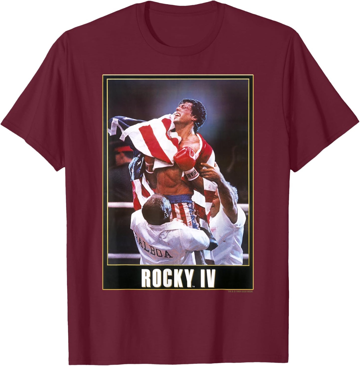 Rocky IV American Flag Poster Small T-Shirt - T-Shirt | Maroon