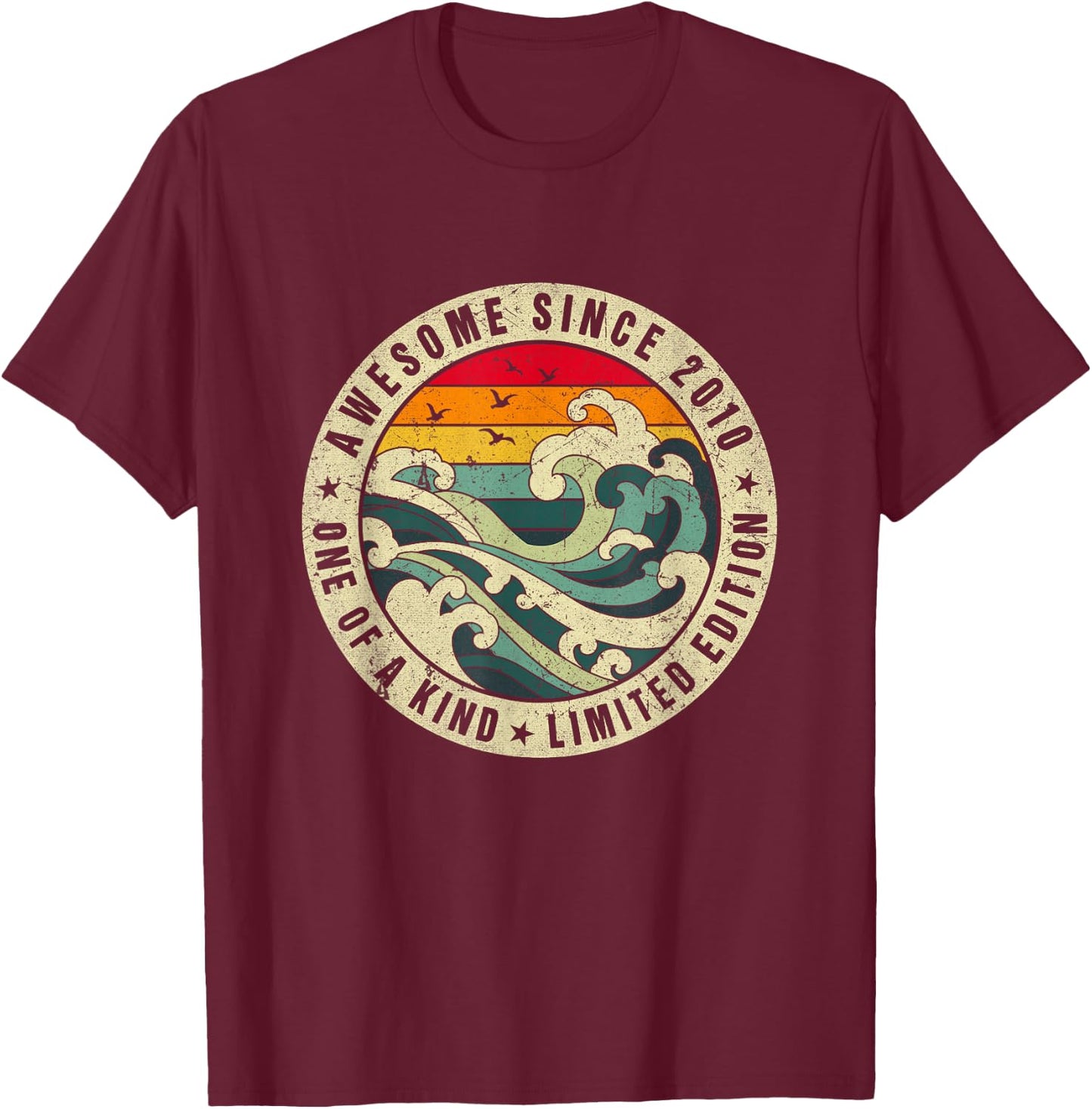 BORN 12 Year Old Limited Edition Retro - Black, Small - -Kids, Kids, Retro, Party T-Shirt - T-Shirt | Maroon