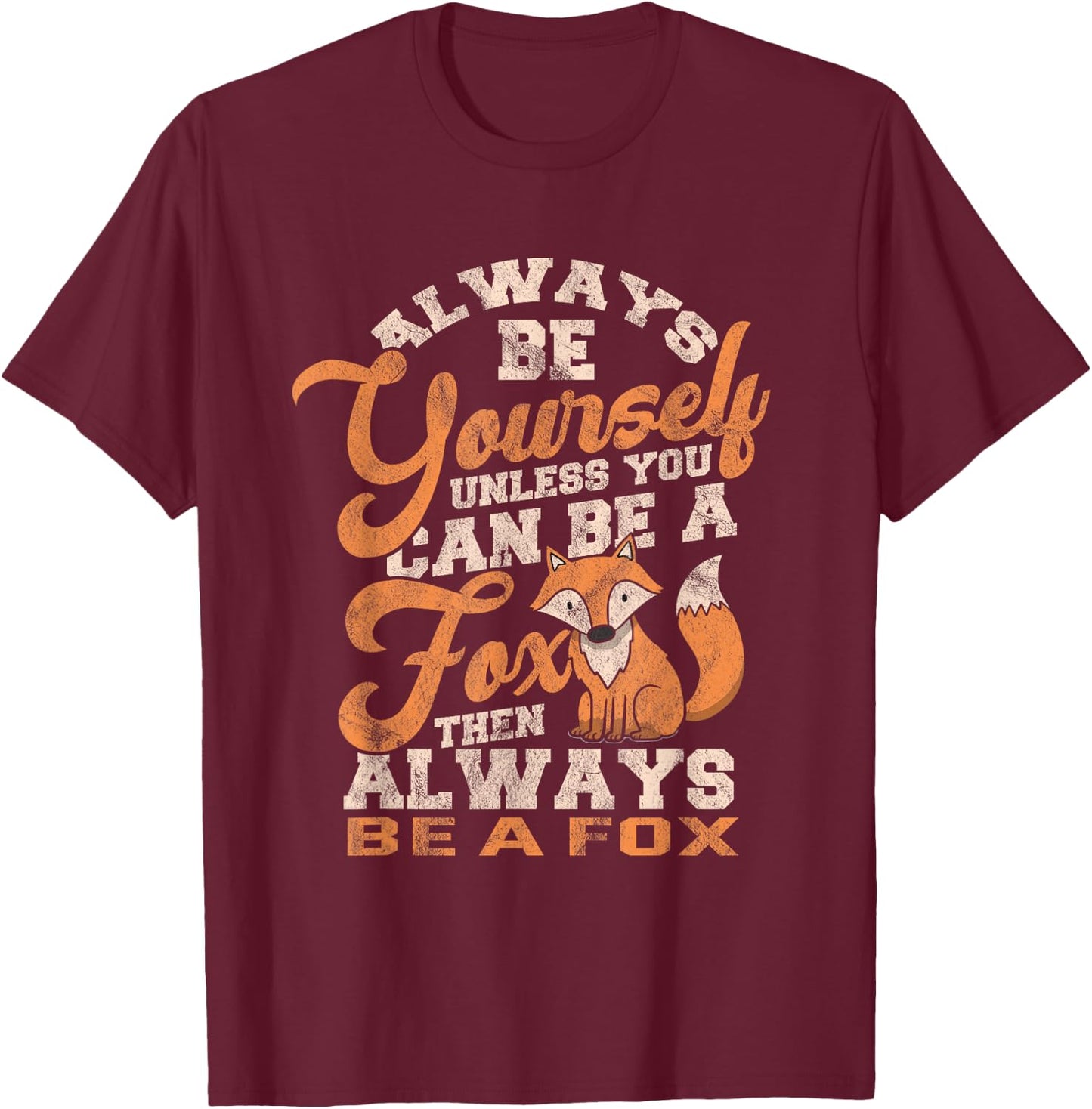 Fox Vintage Wildlife Red Foxes Girls Smart T-Shirt - T-Shirt | Maroon