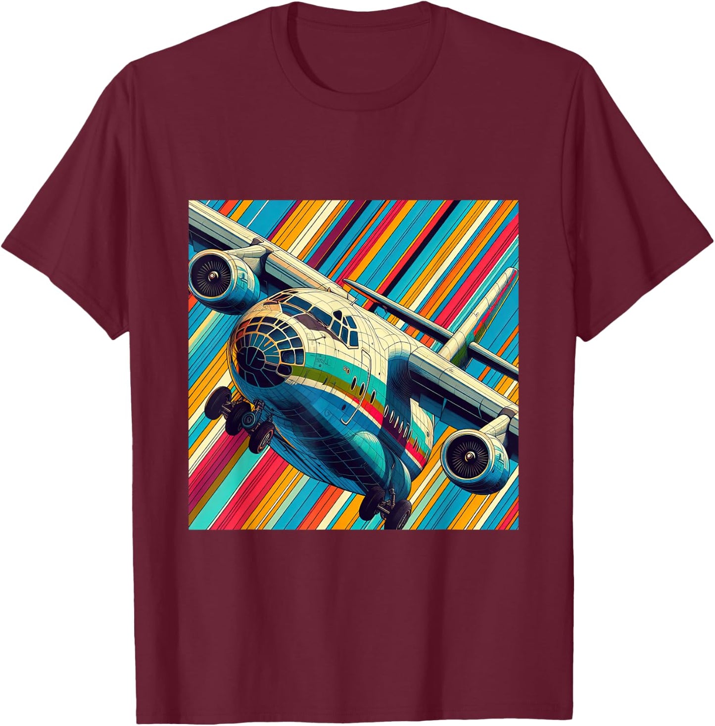 Antonov AN 225 Airplane Retro Style T-Shirt - T-Shirt | Maroon