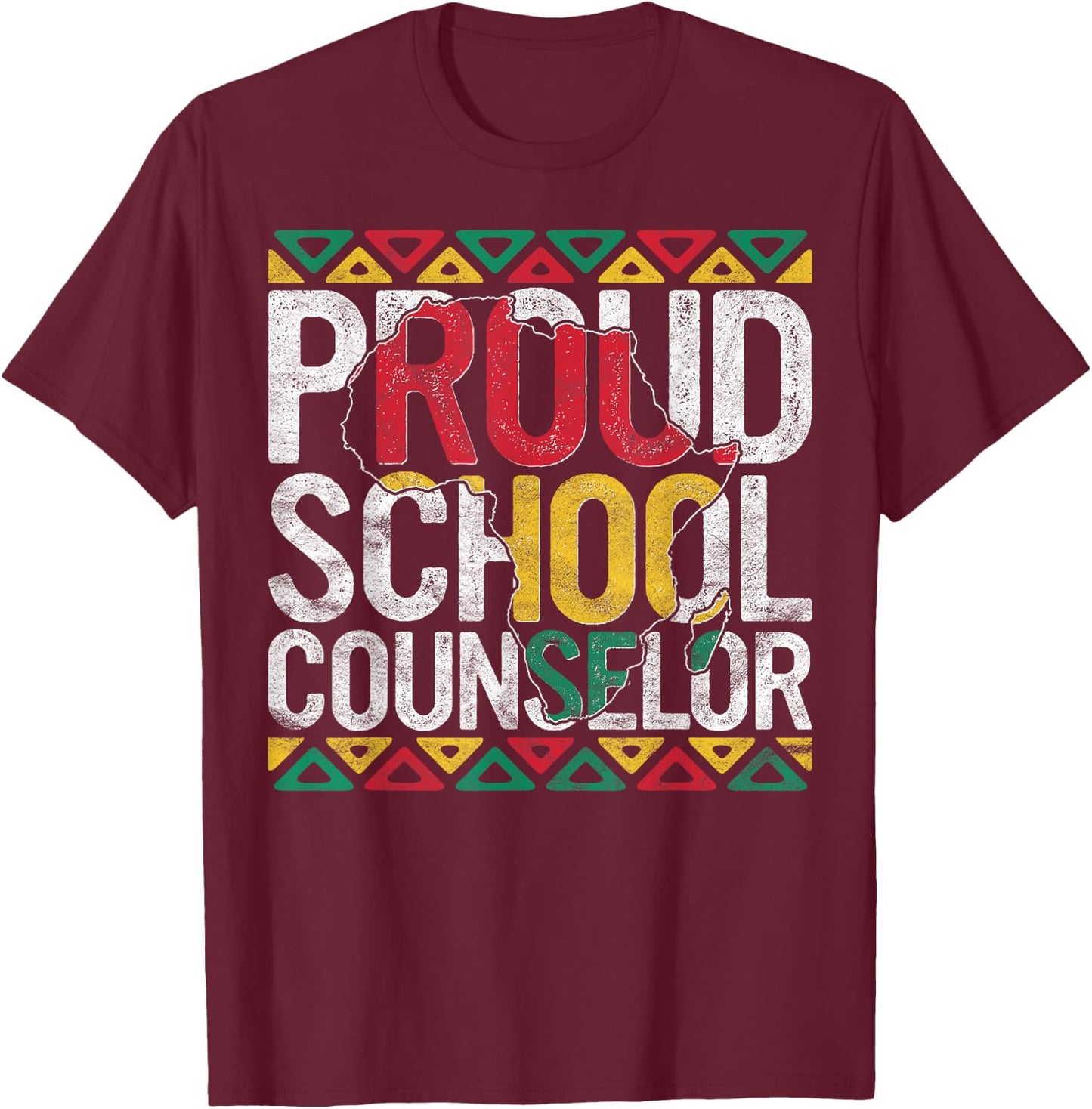 Proud School Counselor Gift Pride Black History Month Pupil T-Shirt - T-Shirt | Maroon