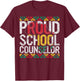 Proud School Counselor Gift Pride Black History Month Pupil T-Shirt - T-Shirt | Maroon