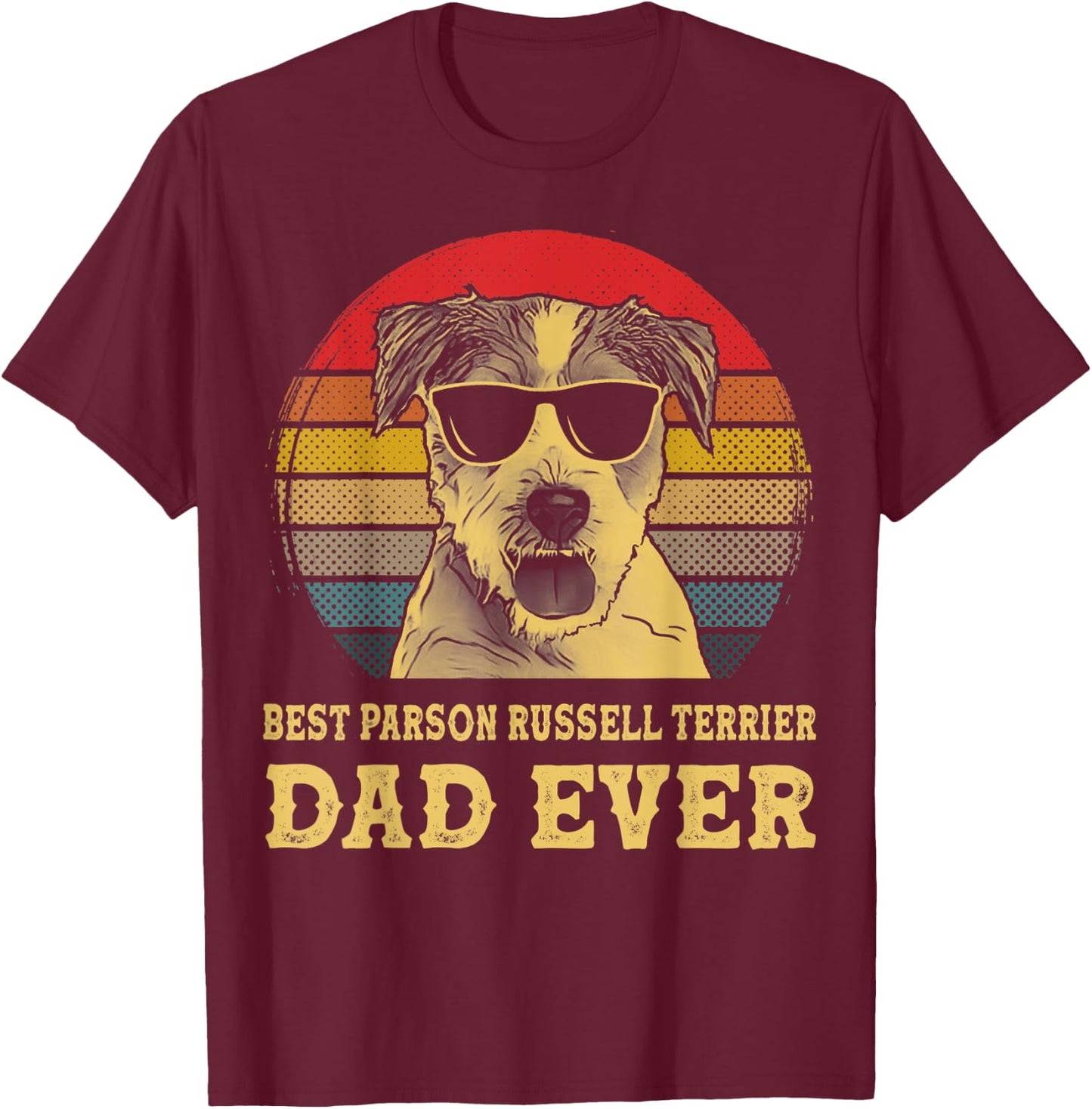 Best Parson Russell Terrier Dad Ever Dog Lover Retro Vintage Women Kids T-Shirt - T-Shirt | Maroon