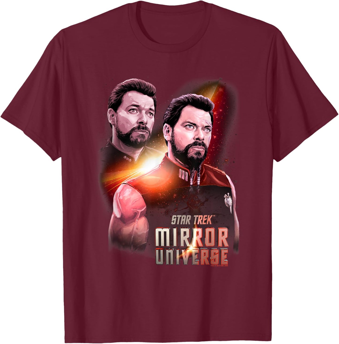 Star Trek Mirror Riker T-Shirt - T-Shirt | Maroon