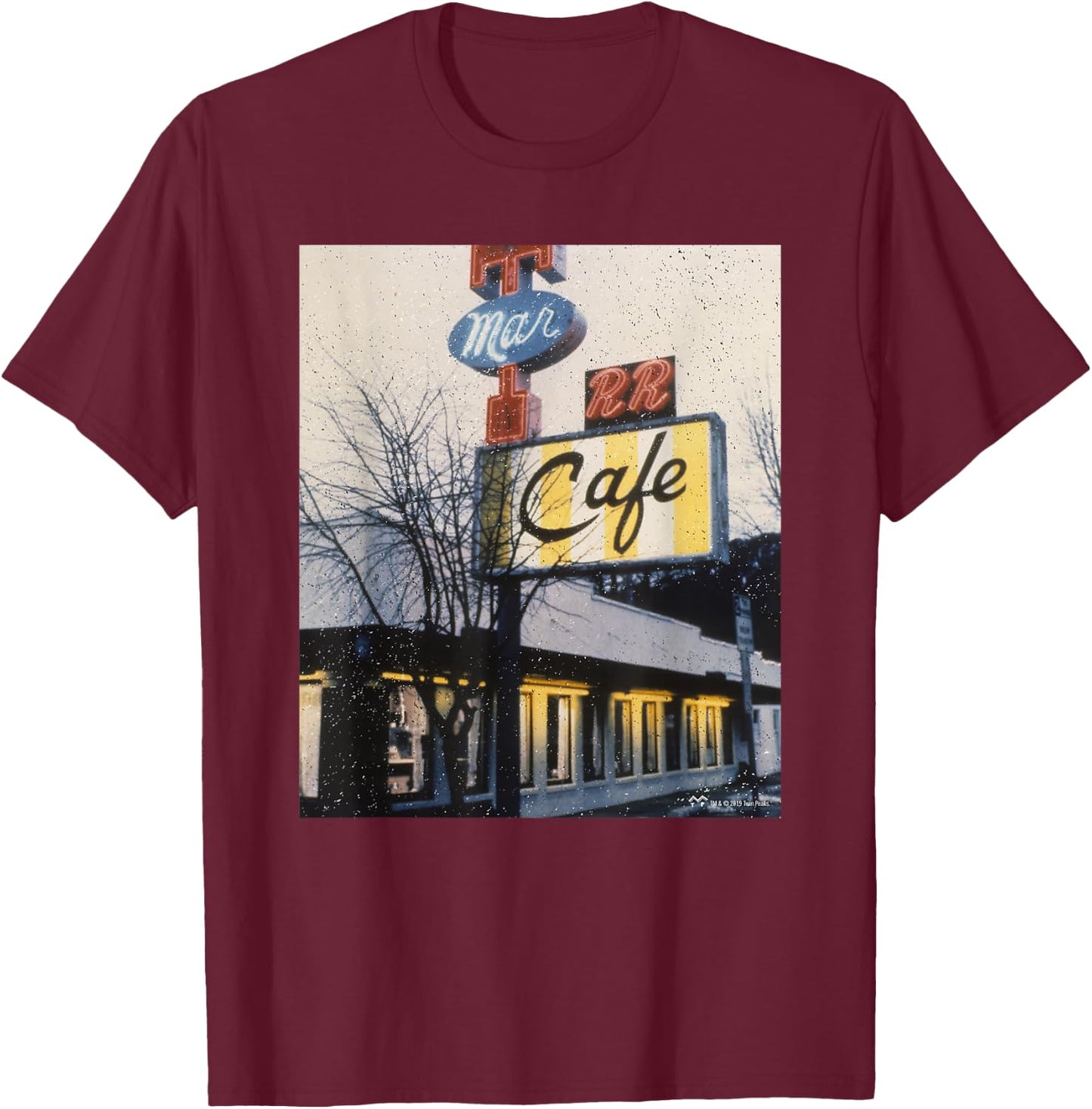 Twin Peaks Double R Diner Vintage Picture T-Shirt - T-Shirt | Maroon