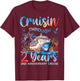 Cruisin Through 2 Years 2nd Anniversary Cruise Trip Couple T-Shirt - T-Shirt | Maroon
