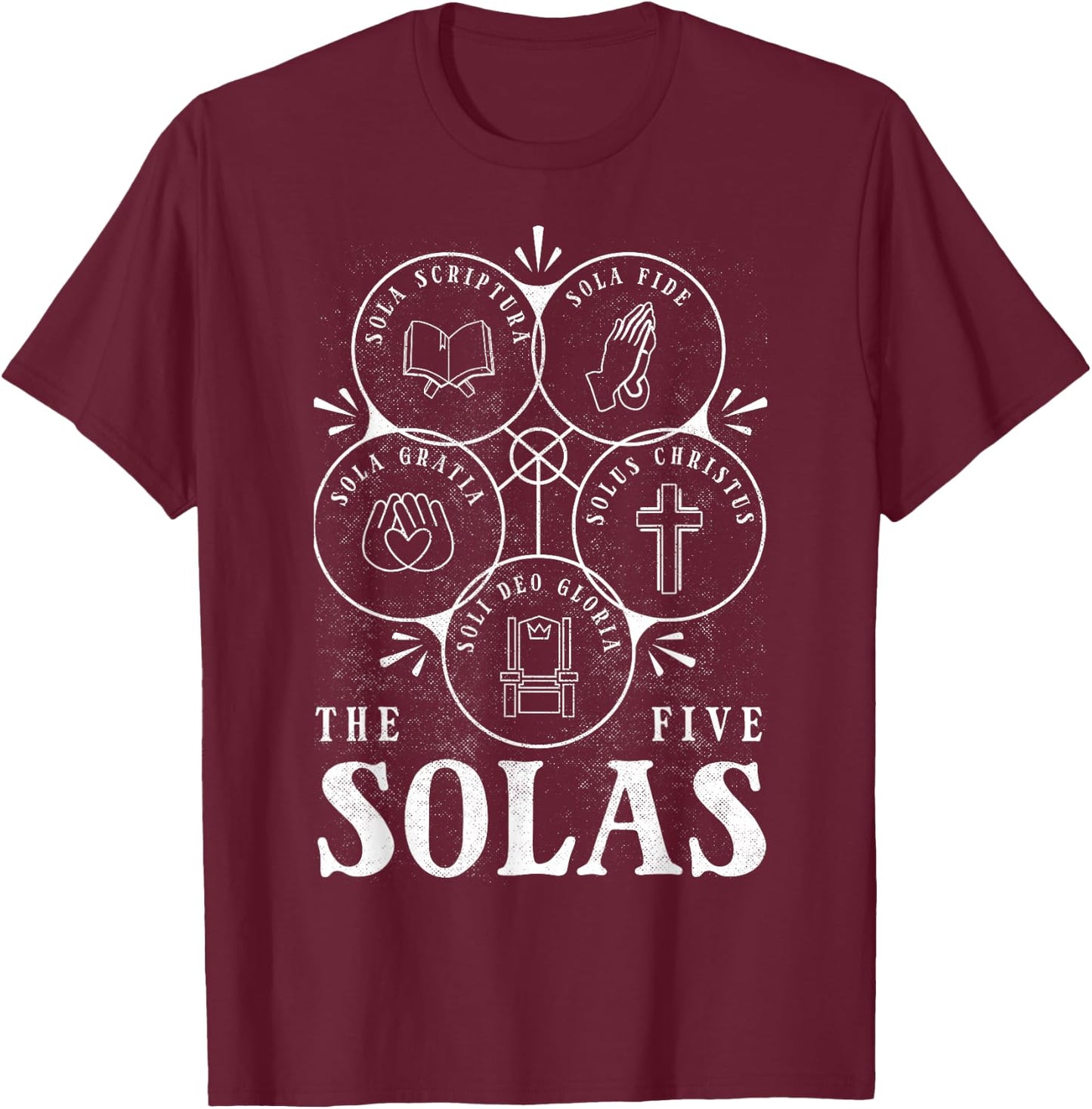 Sola Scriptura - Protestant, Christian Reformation, 5 Solas T-Shirt - T-Shirt | Maroon