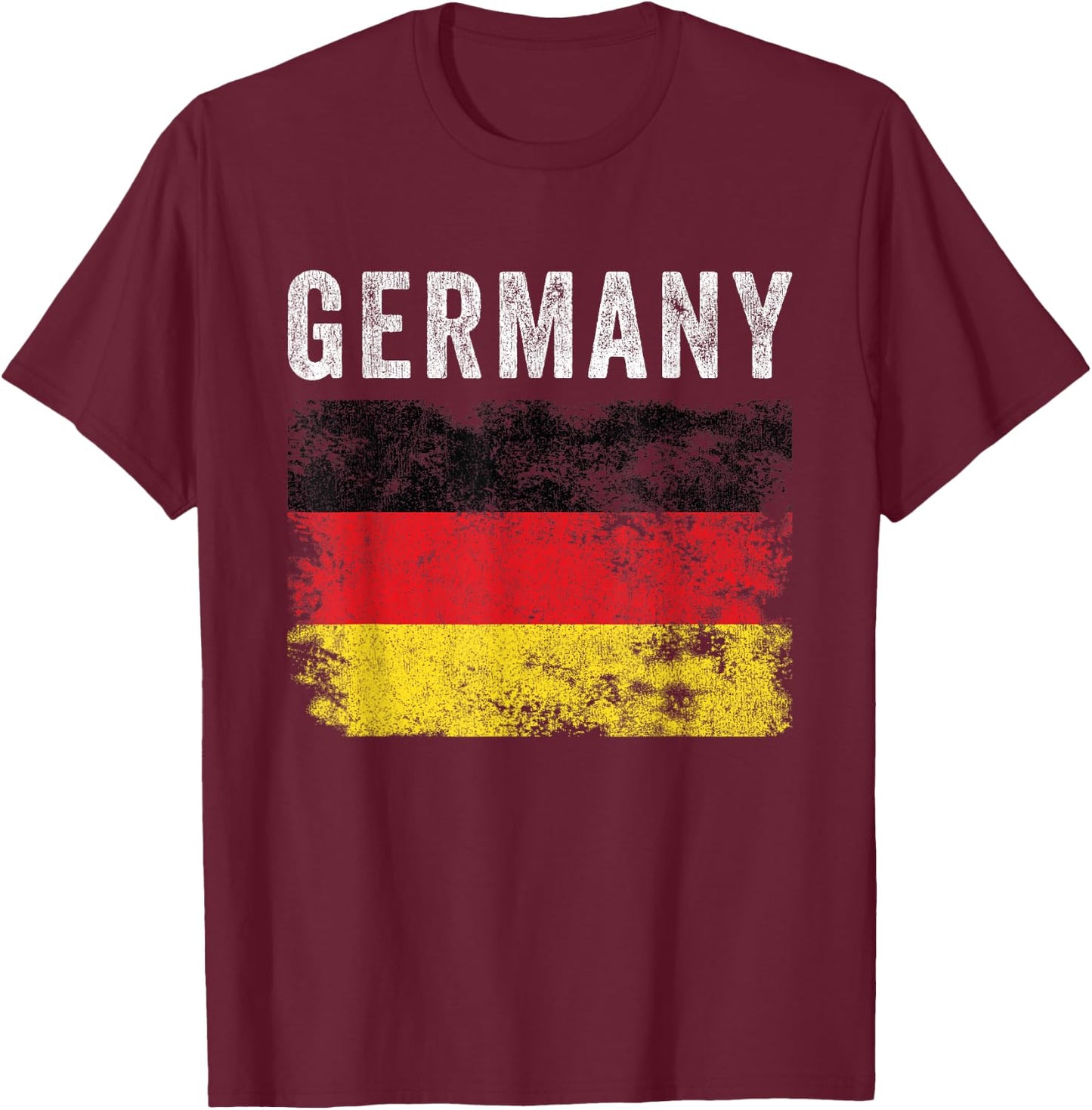 Germany Flag Distressed - Men Women Kids - German Flag T-Shirt - T-Shirt | Maroon