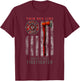 Red Thin Line Firefighter Axe And Flag Design T-Shirt - T-Shirt | Maroon