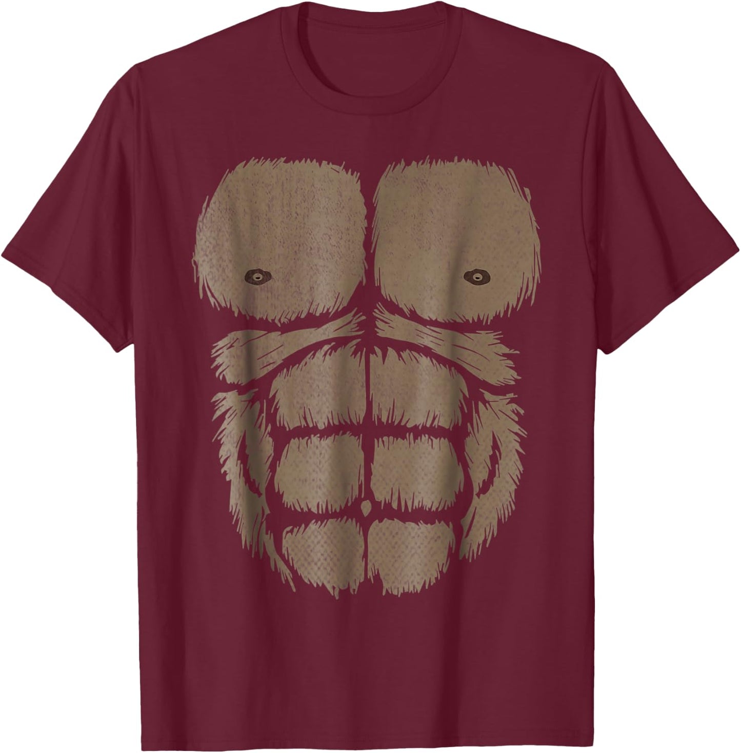 Gorilla Chest Muscle Belly Monkey Ape DIY Costume Kids Adult T-Shirt - T-Shirt | Maroon