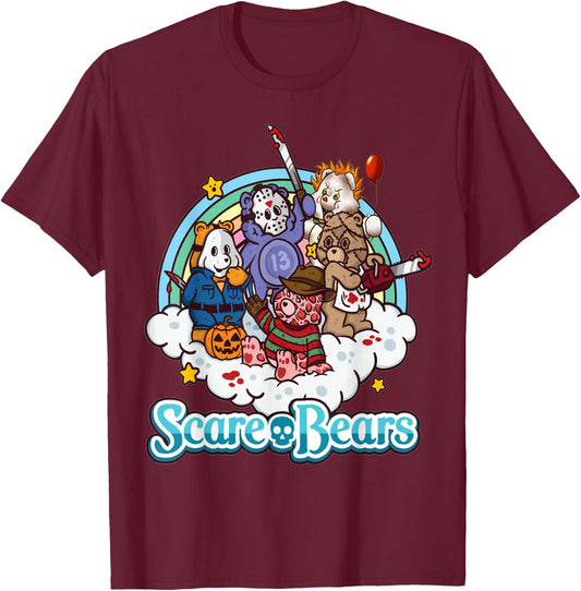 Scare Bears Halloween Party Scary T-Shirt - T-Shirt | Maroon