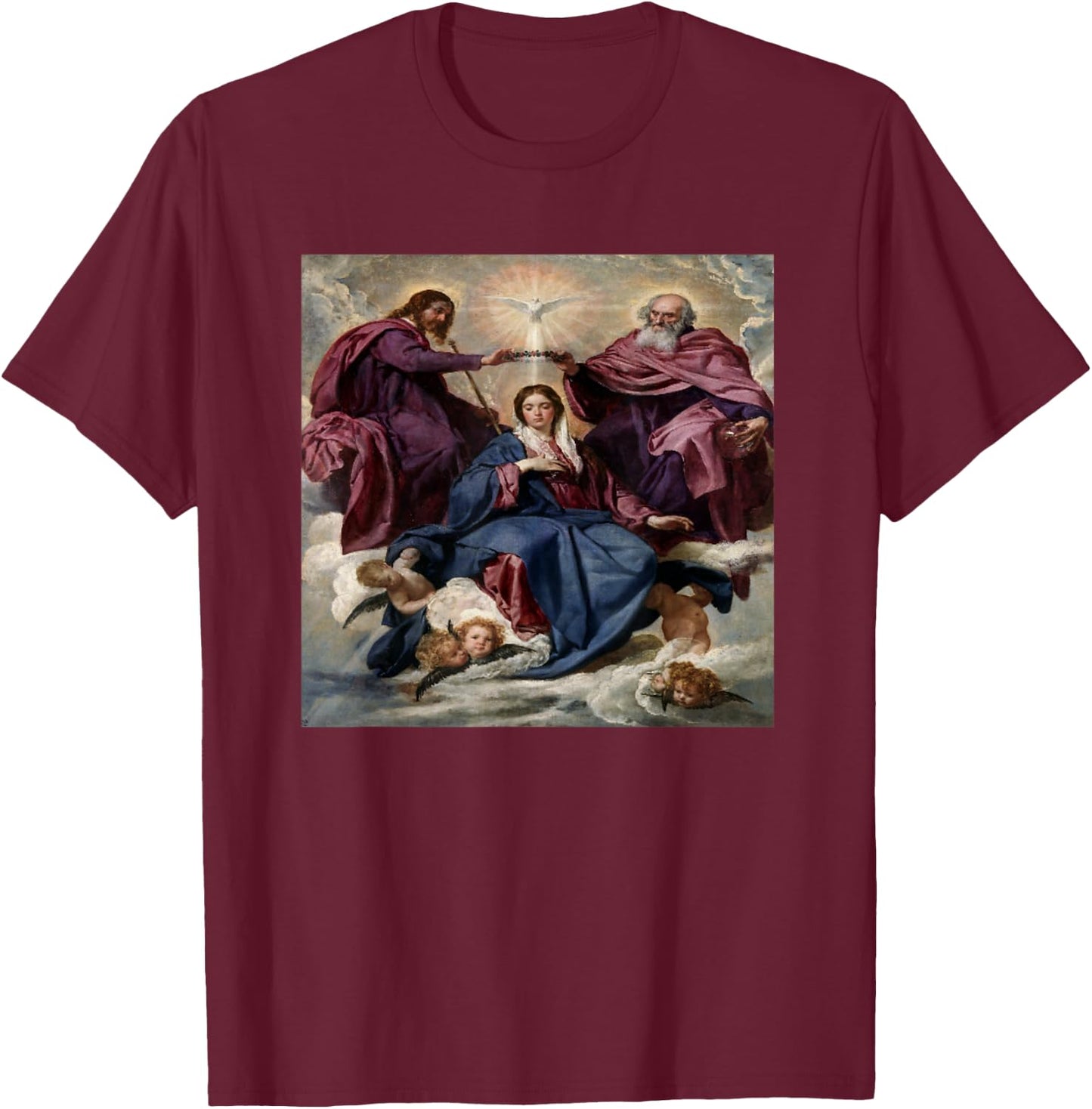 Coronation Of The Virgin Mary T-Shirt - T-Shirt | Maroon
