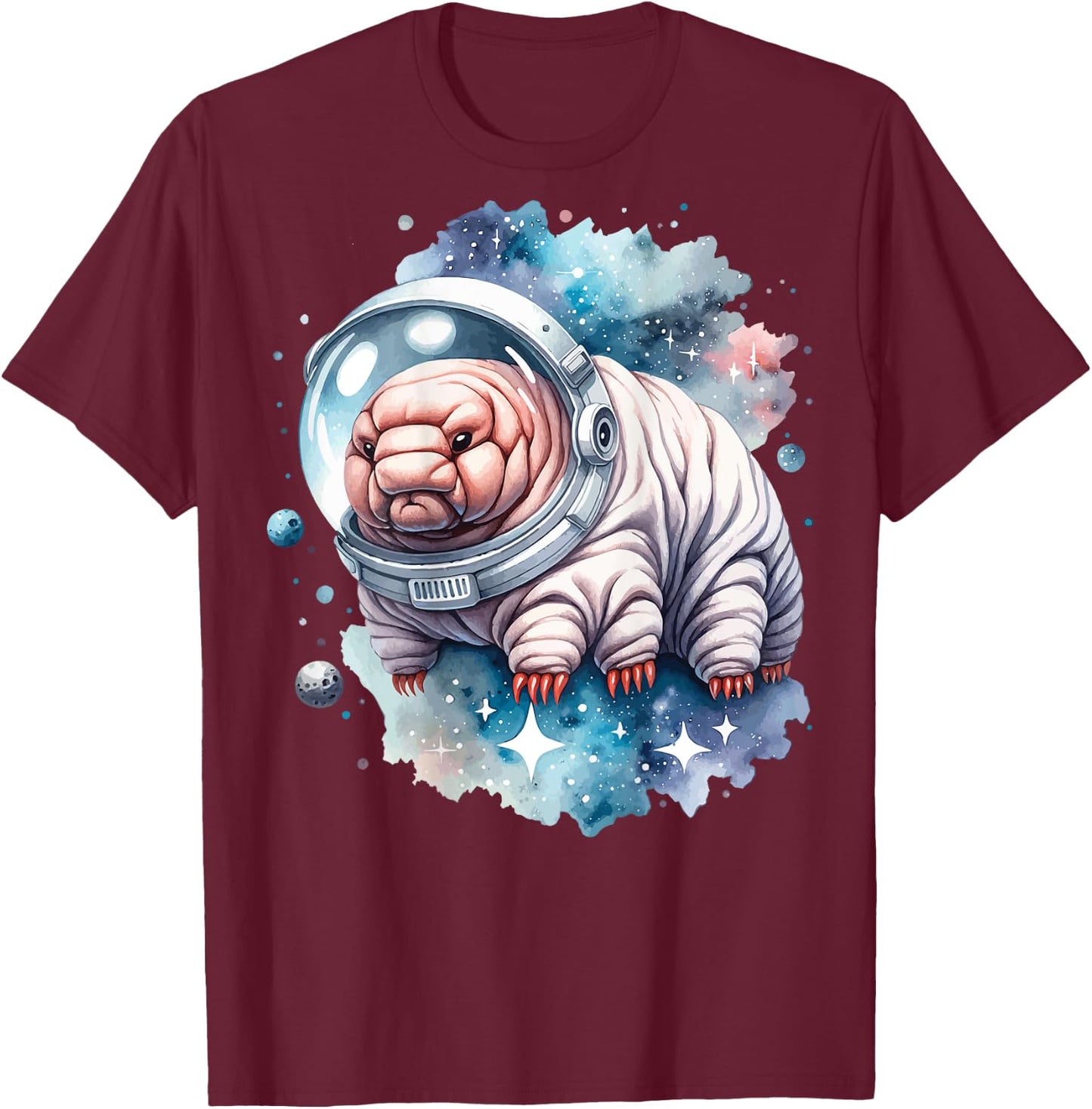 Tardigrade in an astronaut suit floating in space T-Shirt - T-Shirt | Maroon