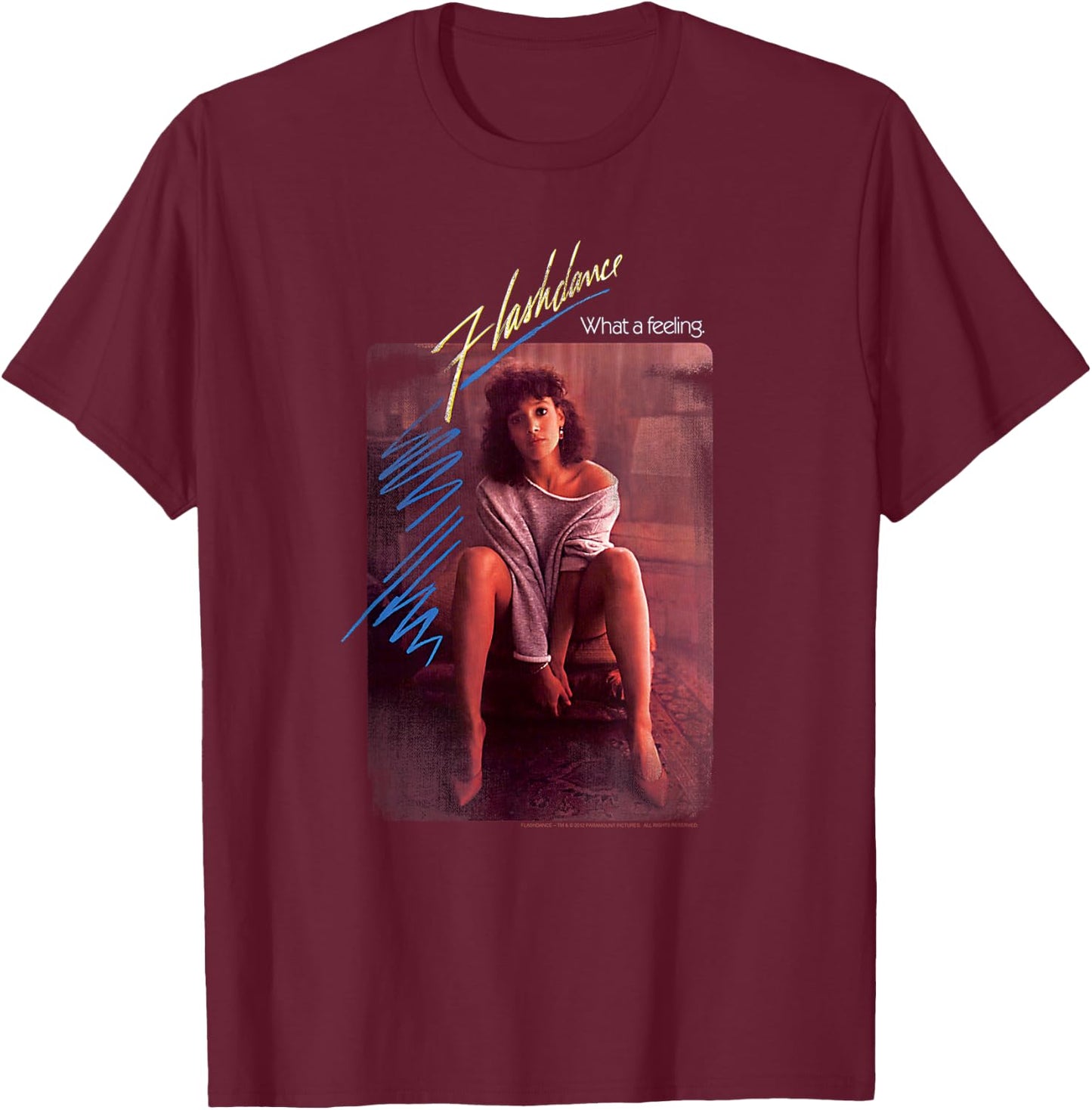 Flashdance Title T-Shirt - T-Shirt | Maroon