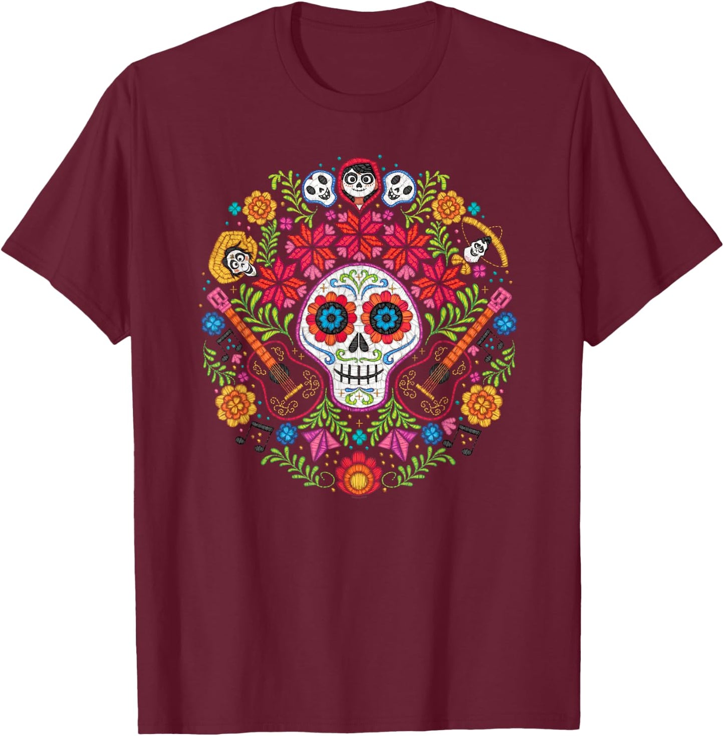 Disney Pixar Coco Land of The Dead T-Shirt - T-Shirt | Maroon
