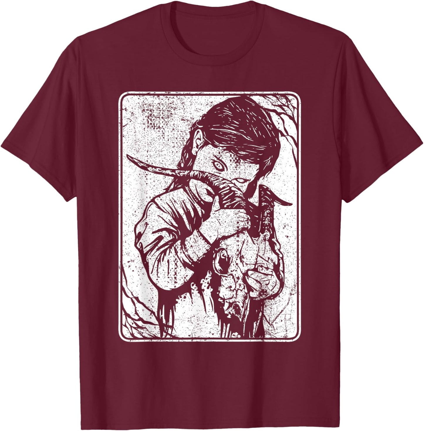 Satanic Occult Dark Art Evil 666 Antichrist Goth T-Shirt - T-Shirt | Maroon