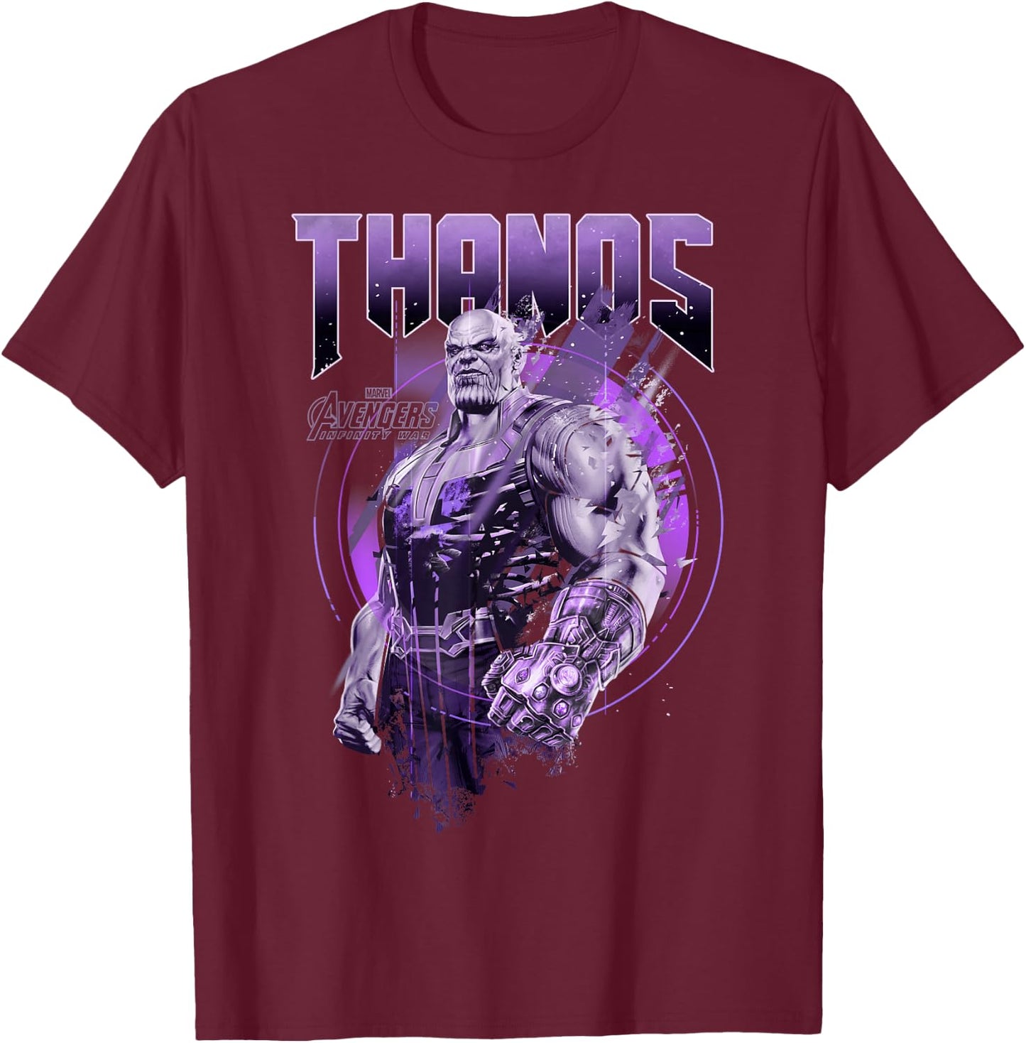 Marvel Infinity War Thanos Purple Distressed Graphic T-Shirt - T-Shirt | Maroon
